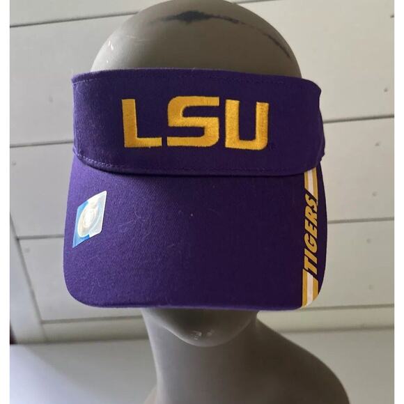 LSU Tigers Visor Hat Mens Adjustable Strap Purple NCAA NWOT - Picture 1 of 7